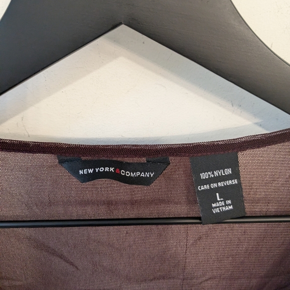 Vintage Y2K 90s New York & Co Bohemian Sheer Beaded V Neck Blouse Size Large - Picture 7 of 7